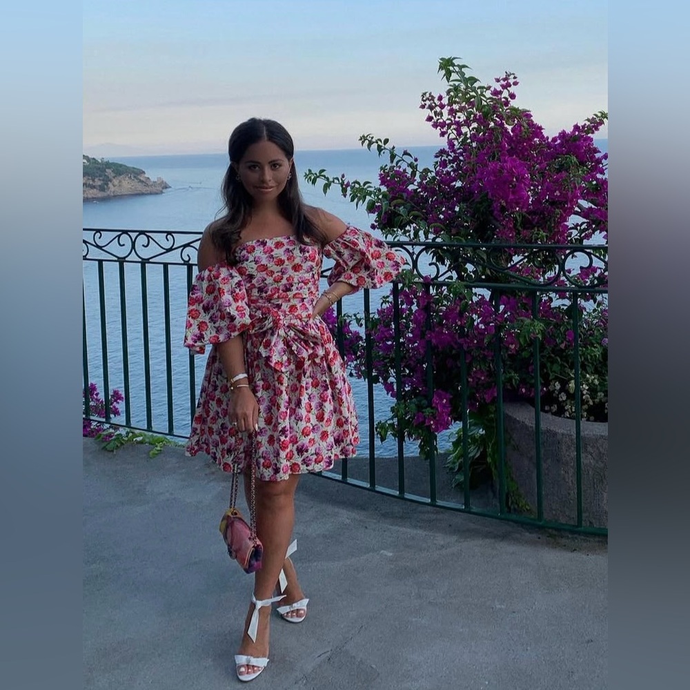 Zara Red and Pink Puff Sleeve Sundress